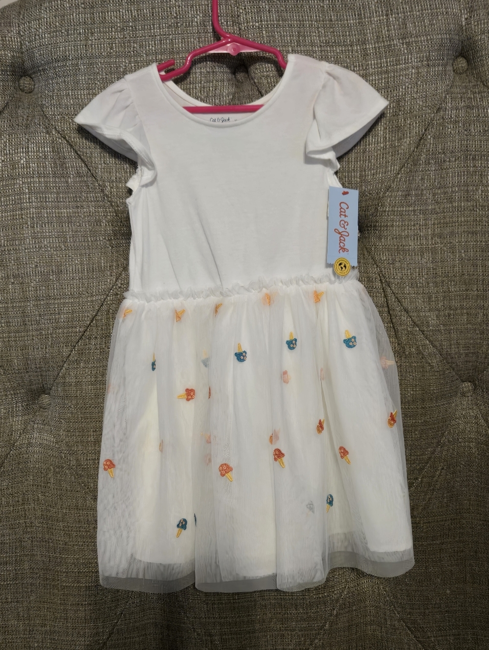 5t Dress with Icecream Cone Embroidered Skirt